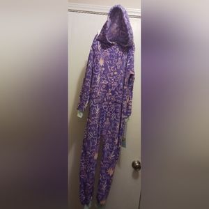 Cat & Jack Pajamas Girls Sz Small (6/6X)  Footless Zip Hoodie Long Sleeve Purple